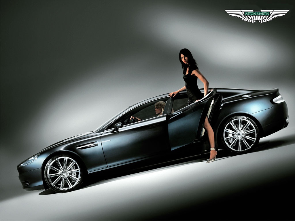 Aston Martin With Girl's HD Wallpaper