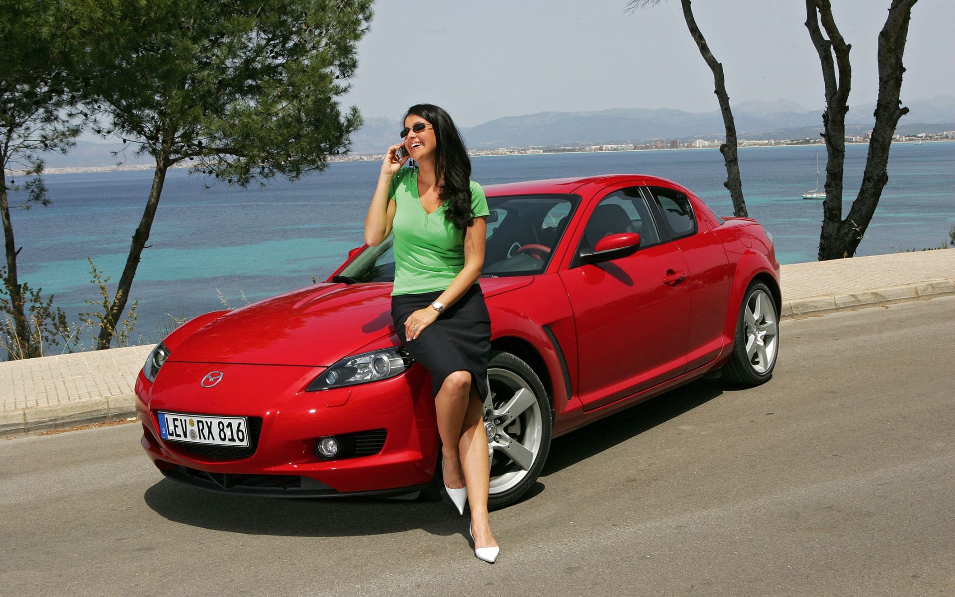 Red Mazda RX8 with girl HD Wallpaper 2013 - 9to5 Car Wallpapers