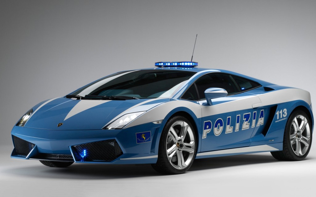 Blue Police Lamborghini HD Wallpaper