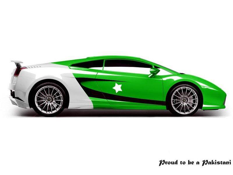 download Sports Car With Flag Wallpapers